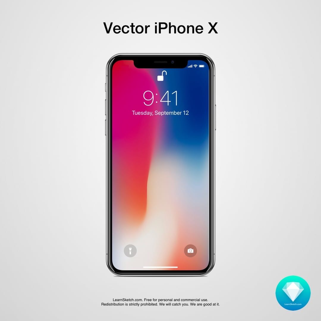 Vector iPhone X Sketch Freebie